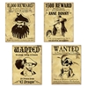 Pirate wanted signs printed in black on card stock material replicating old paper.