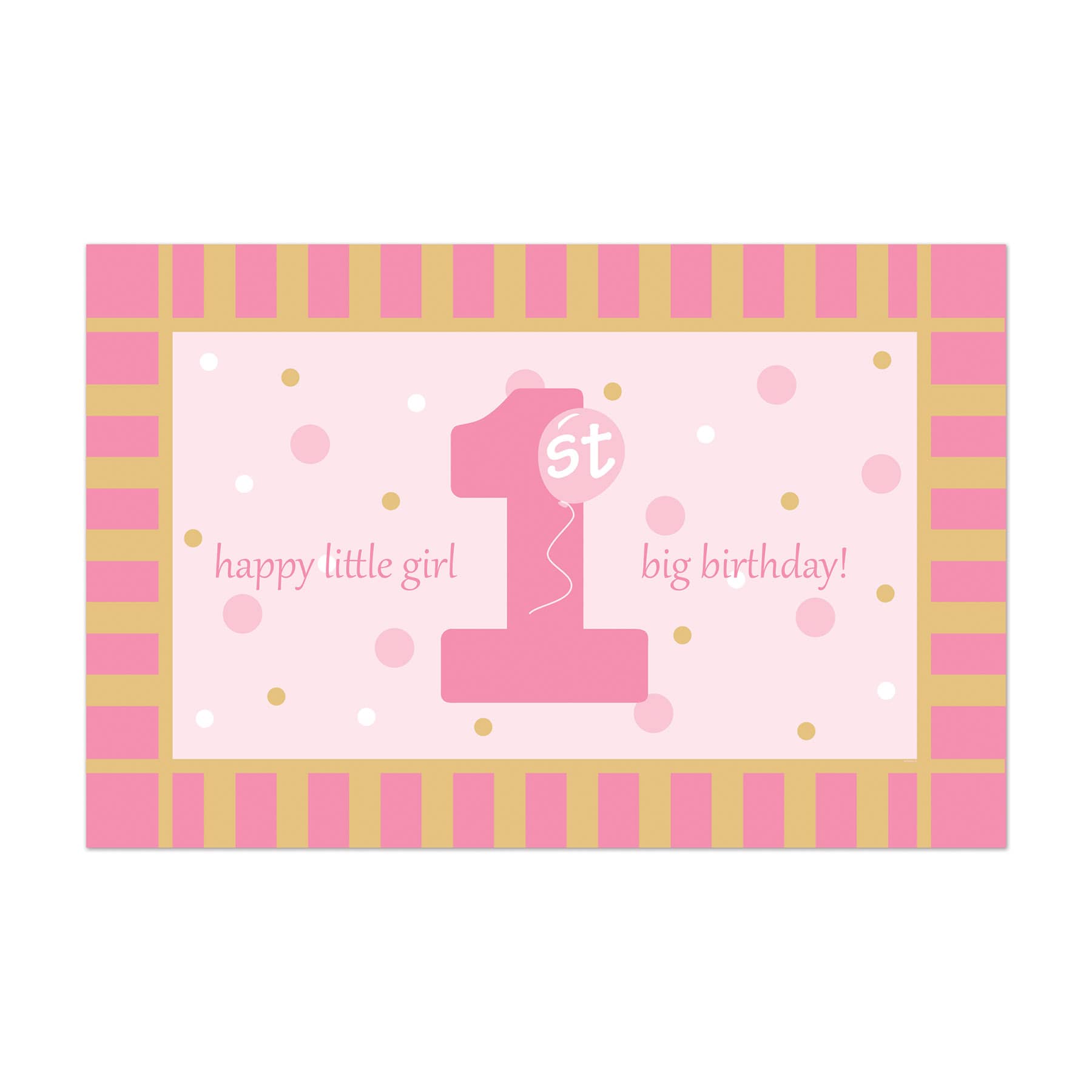 1st Birthday Pink Floor Mat