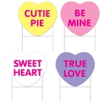 Plastic Candy Heart Yard Signs