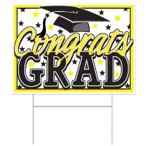 Plastic Congrats Grad Yard Sign