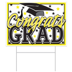 Plastic Congrats Grad Yard Sign