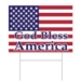 Plastic God Bless America Yard Sign