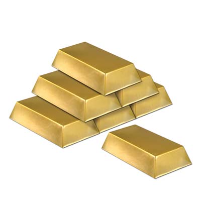 Foil Gold Bar Favor Boxes shaped like a bar of gold.