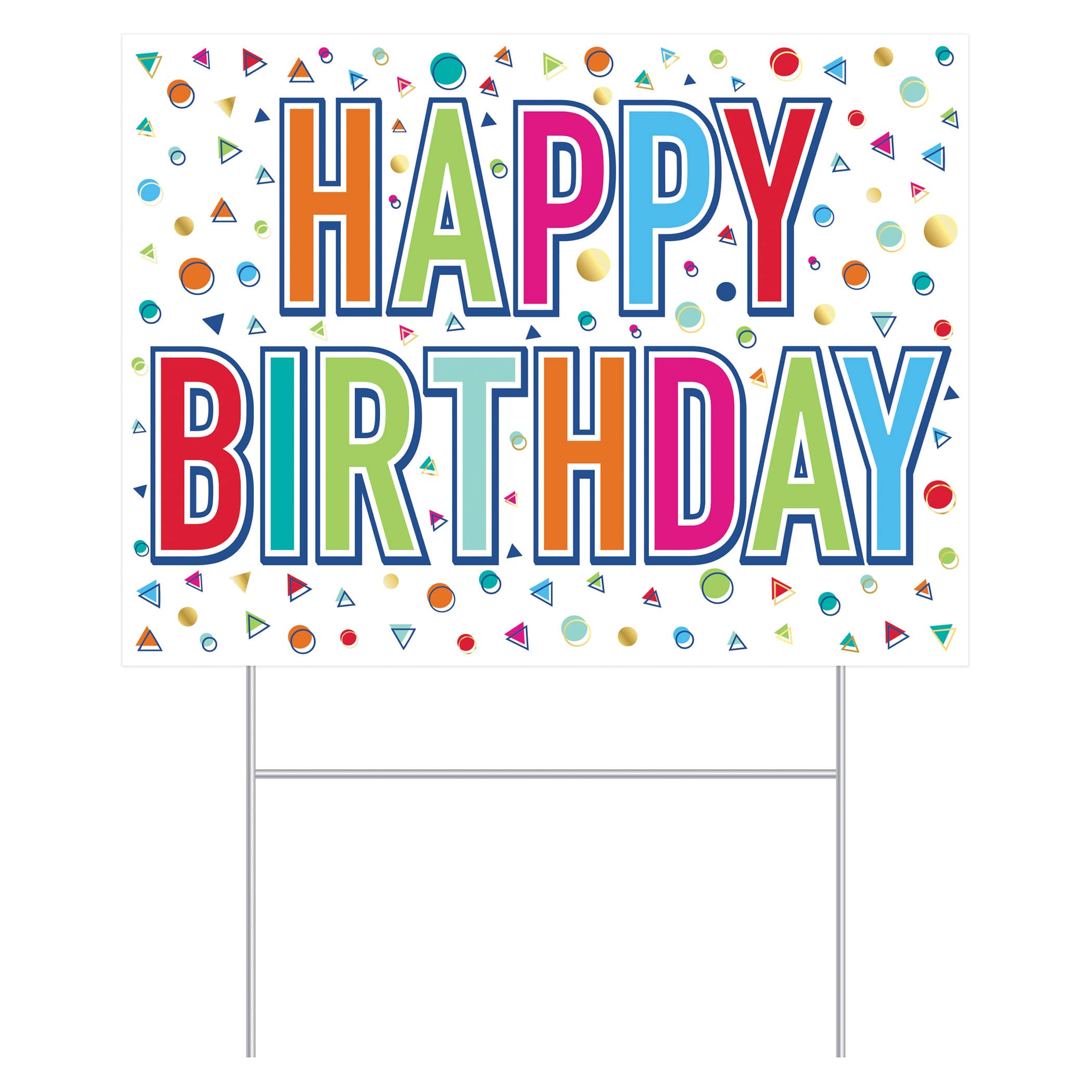 Plastic Happy Birthday Yard Sign (Pack of 6) Plastic Happy Birthday Yard Sign, happy birthday, yard sign, decoration, birthday, wholesale, inexpensive, bulk