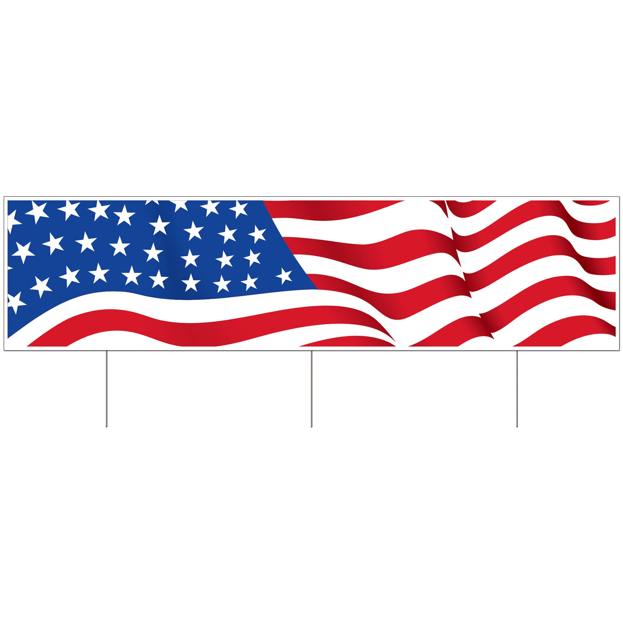 Plastic Jumbo American Flag Yard Sign