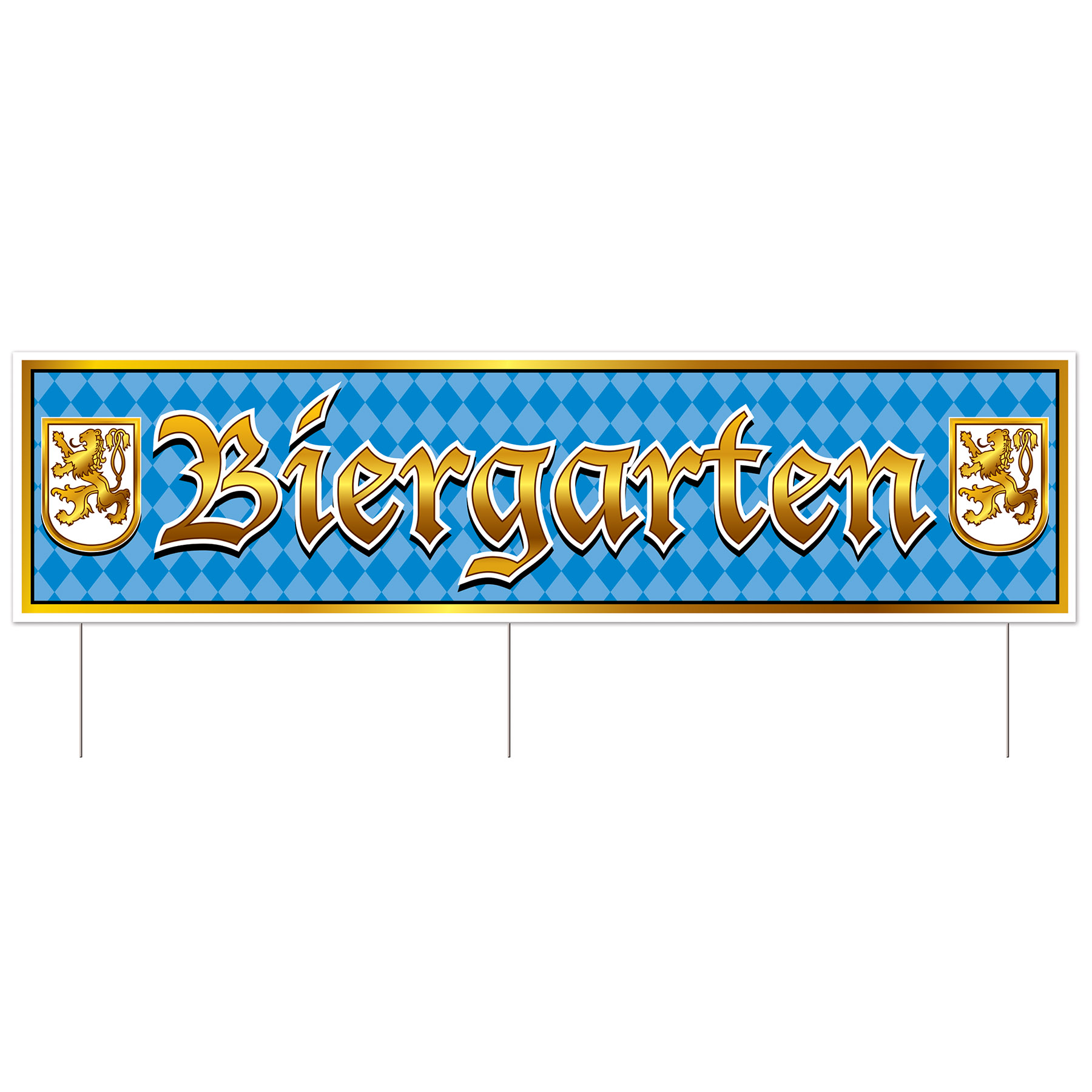 Plastic Jumbo Biergarten Yard Sign (Pack of 6) Oktoberfest yard signs, Biergarten sign, beer garden decorations, Oktoberfest outdoor décor, German themed party supplies, fall festival yard decor, beer festival signage, Oktoberfest party decorations, Party Express Oktoberfest, jumbo yard signs