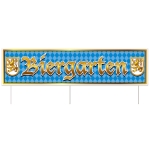 Plastic Jumbo Biergarten Yard Sign (Pack of 6) Oktoberfest yard signs, Biergarten sign, beer garden decorations, Oktoberfest outdoor décor, German themed party supplies, fall festival yard decor, beer festival signage, Oktoberfest party decorations, Party Express Oktoberfest, jumbo yard signs