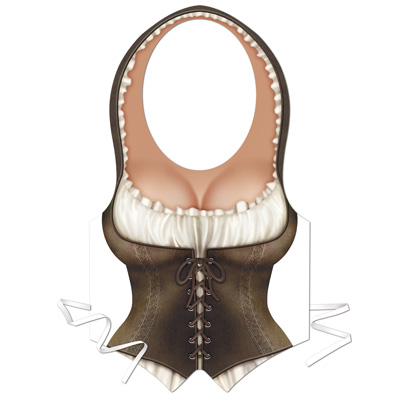 Plastic Maiden Tie on Vest for a themed party