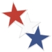 Plastic Red, White and Blue Star Cutouts