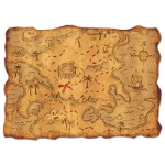Treasure Map printed on plastic material.