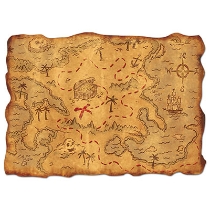 Treasure Map printed on plastic material.