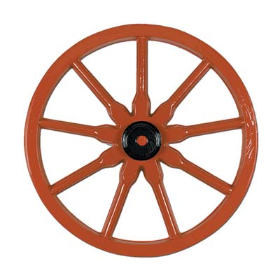 Brown Plastic Wagon Wheel wall decoration