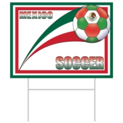 Plastic Soccer Yard Sign - Mexico (Pack of 6) Mexico yard sign, Mexican party décor, eagle on cactus sign, Mexican coat of arms decorations, green white red soccer sign, plastic yard sign Mexico, all-weather party signs, outdoor Mexico decorations, Party Express Mexico yard sign, Mexican themed party supplies