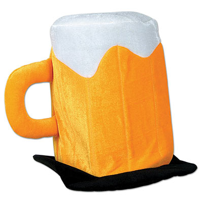 Plush Beer Mug Hat for Oktoberfest Party 