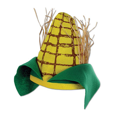 Plush hat to replicate a corn cob.