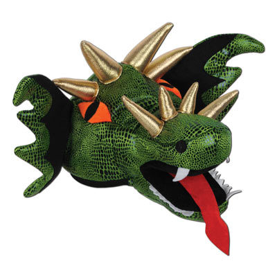 Plush Green Dragon Hat