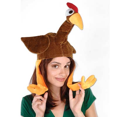 Full Gobbler Plush Hat for Thanksgiving 