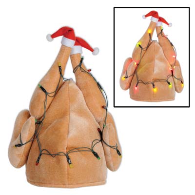 Plush Light-up Christmas Turkey Hat