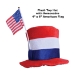 Plush Patriotic Top Hat w/American Flag (Pack of 6) - 60997