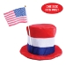 Plush Patriotic Top Hat w/American Flag (Pack of 6) - 60997