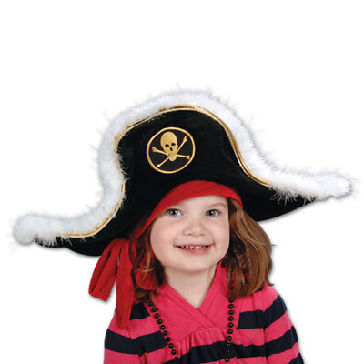Plush Pirate Captains Hat for a child 