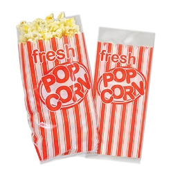 Red and White Striped Popcorn Bags
