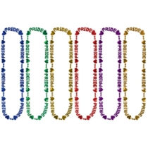 Pride Beads-Of-Expression (Pack of 60) pride beads, pride necklaces, LGBTQ accessories, rainbow pride beads, 32 inch bead necklaces, pride party favors, pride parade supplies, Party Express pride beads