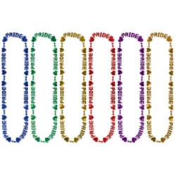 Pride Beads-Of-Expression (Pack of 60) pride beads, pride necklaces, LGBTQ accessories, rainbow pride beads, 32 inch bead necklaces, pride party favors, pride parade supplies, Party Express pride beads