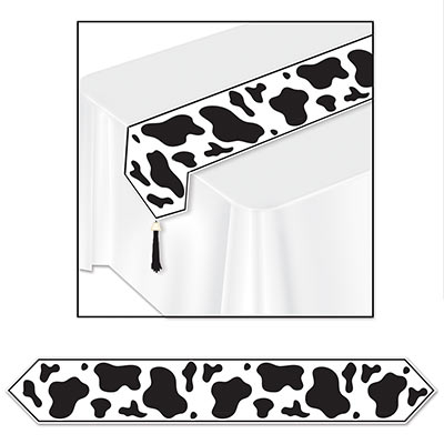 Printed Cow Print Table Runner for any western party.