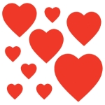 Printed Red Heart Cutouts for Valentine's Day