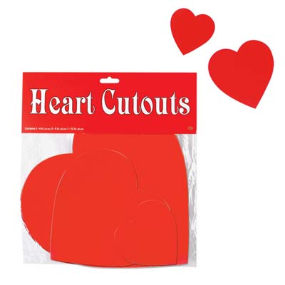 Printed Red Heart Cutouts for Valentines Day