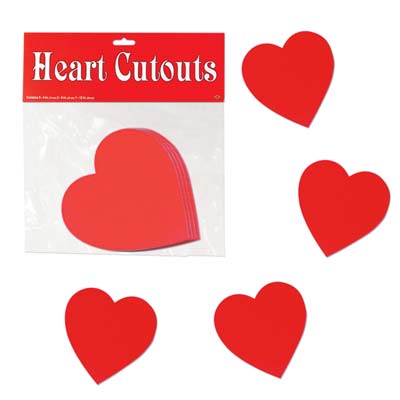 Printed Red Heart Cutouts for Valentine's Day