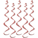 Red Printed with white Heart Twirly Whirly