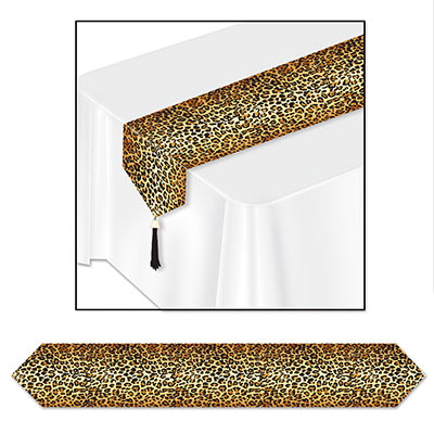 Printed Leopard Print Table Runner for Jungle Themed Party