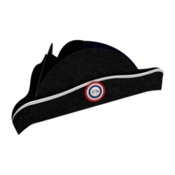 Printed Patriot Tricorn Hats (Pack of 24) patriot tricorn hats, 1776 tricorn hat, black colonial hat, printed cardboard tricorn, patriotic party hats, Fourth of July accessories, historical costume hats, red white blue decal hat