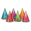 Assorted Colors Prismatic Party Cone Hats