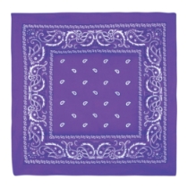 Purple Bandana (Pack of 12) purple bandana, polyester bandana, 22 x 22 bandana, purple party accessories, costume bandanas, Western party supplies, craft bandanas, bulk bandanas, purple decorations, Party Express bandanas