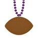 Purple Beads w/Football Medallion (Pack of 12) - 53962-PL