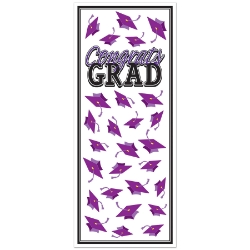 Purple Congrats Grad Door Cover