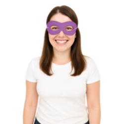 Purple Fabric Hero Mask (Pack of 12) purple hero mask, purple fabric mask, hero mask pack of 12, elastic superhero mask, kids party masks, costume accessories, superhero masks bulk, group costume masks, party express mask