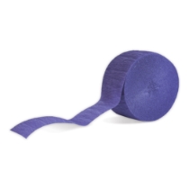 Purple Festive Crepe Streamer (Pack of 24) purple crepe streamers, purple party streamers, festive crepe streamer, PartyExpress streamers, bulk party decorations, flame-retardant streamers, purple event décor, Mardi Gras decorations, princess party supplies, crepe paper streamers pack of 24