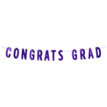 Purple Foil Congrats Grad Streamer 