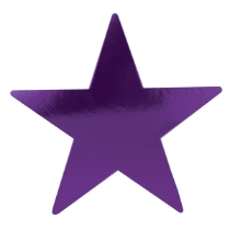 Purple Foil Star Cutout (Pack of 24) purple foil star cutout, purple star decorations, foil star party décor, 15-inch star cutouts, New Year’s Eve decorations, purple party supplies, wall décor cutouts, hanging star decorations, event decorations, Party Express star cutouts