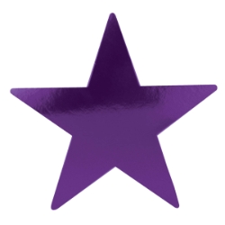 Purple Foil Star Cutout (Pack of 24) purple foil star cutout, purple star decorations, foil star party décor, 15-inch star cutouts, New Year’s Eve decorations, purple party supplies, wall décor cutouts, hanging star decorations, event decorations, Party Express star cutouts