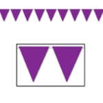 Purple Pennant Banner (Pack of 12) purple pennant banner, all-weather pennant banner, purple party decorations, outdoor event banners, sports team pennants, purple flag banner, Party Express pennant banner, festival decorations, school event décor, purple hanging banner