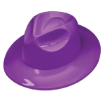 Purple Plastic Fedora (Pack of 25) purple plastic fedora, purple fedora hats, bulk party hats, fedora pack of 25, Mardi Gras hats, plastic fedora wholesale, purple costume hats, party accessories, Party Express fedora