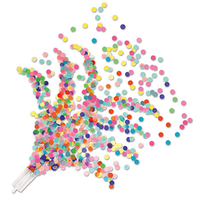 Multi-colored push up confetti celebration poppers 
