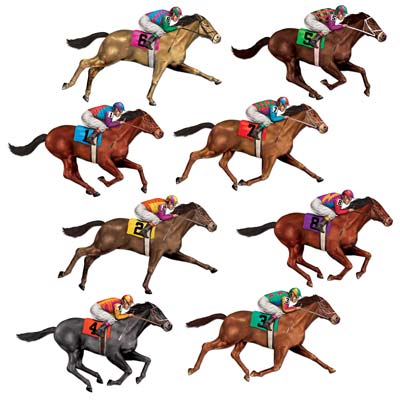 Race Horse Props printed on thin plastic material.
