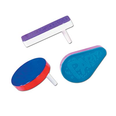 Racket Raise 'N Noisemakers with assorted colored design.