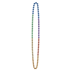 Rainbow Beads (Pack of 720) Rainbow bead necklaces, 7mm x 36". Bright, colorful party beads perfect for Pride events, parades, and celebrations. Pack of 720.